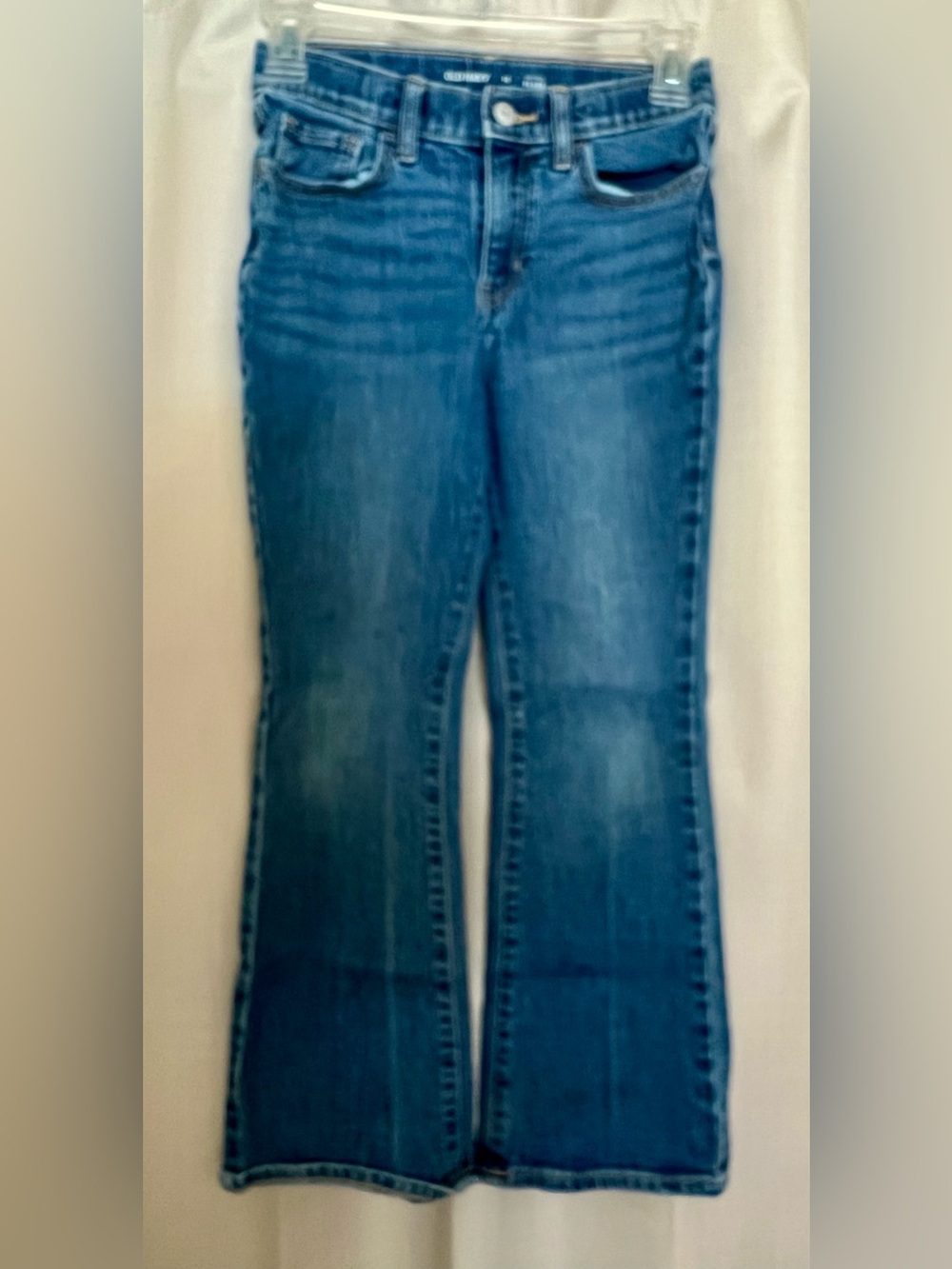 Old Navy Girls Size 10 High Rise Flare Jeans Medium Wash Adjustable Waist